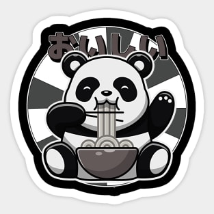 Panda Eating Ramen Sticker